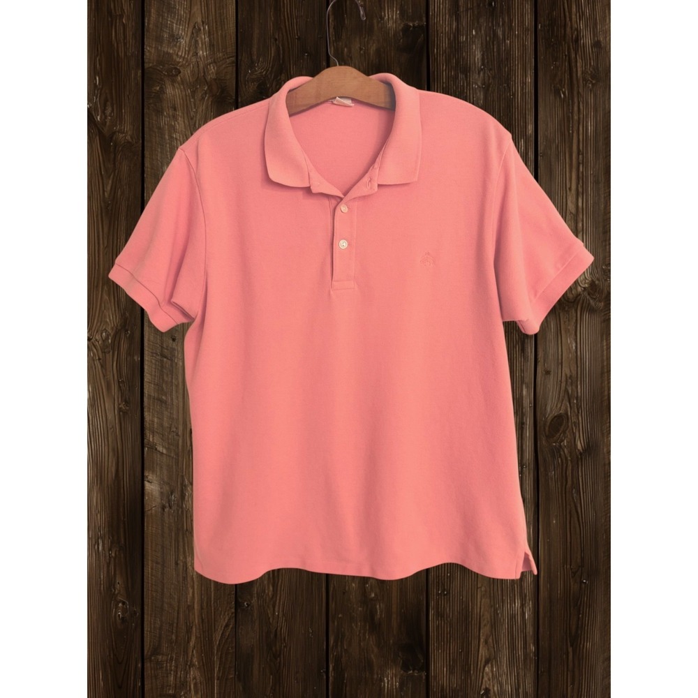 Brooks Brothers Polo Gold Shirt Mens Size XL Pink Cotton Pique Preppy Minimalist